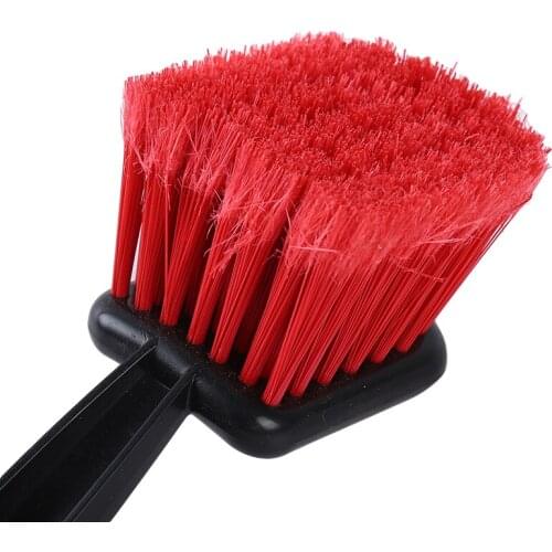 Car Wheel Brush Tire Cleaner With Red Bristle And Black Handle Washing Tools For Auto Detailing Motorcycle Cleaning Carclean