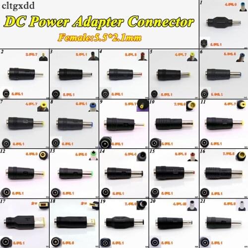 Cltgxdd DC Power Male Plug Jack Connector Socket Adapter for Cabinet led light 5.5*2.1 Female to 3.5*1.35 4.0*1.7 5.5*2.5mm Male