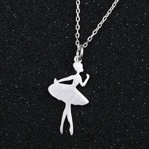 Shuangshuo Ballerina Chokler Necklace Women Ballet Girl Necklaces & Pendants Long Chain Necklace Jewelry Chocker Gift for Dancer