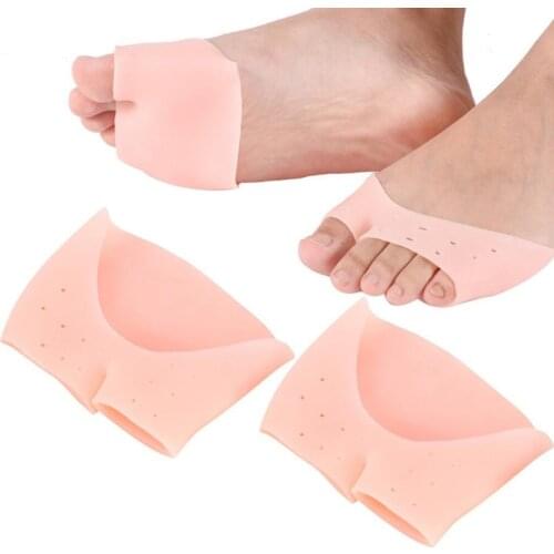 1Pair Professional Silicone Gel Toes Separator for Hallux Valgus Orthotic Insoles Toe Correction Cushion Forefoot Pad Inserts
