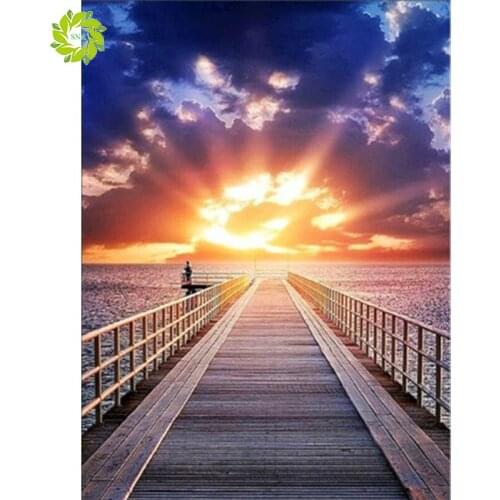 SNA 5D Diamond Painting Sunrise Full Square DIY Home Decor Mosaic Rhinestone Picture Custom LOGO Canvas Wall Art fox