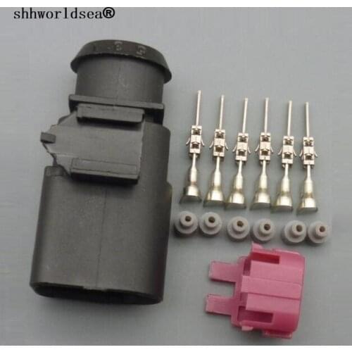 Worldgolden 5/30/100sets male Throttle Body connector for VW Audi TT for VW Jetta Golf MK4 Beetle O2 sensor 6-way connector