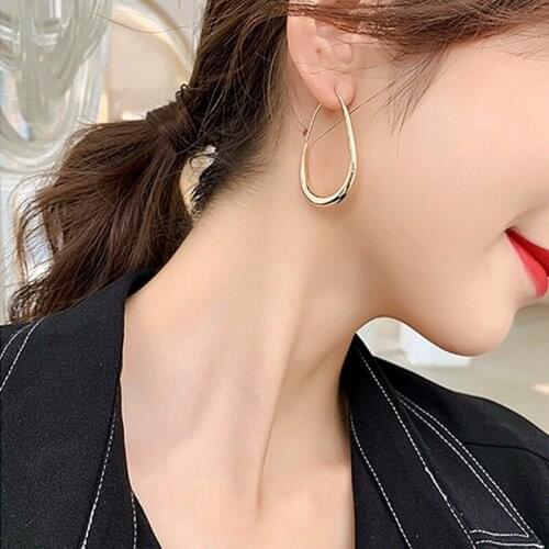 Punk Gold Color Earrings For Women Elegant Trendy Round Geometric Drop Statement Earrings Fashion Party Jewelry Gift