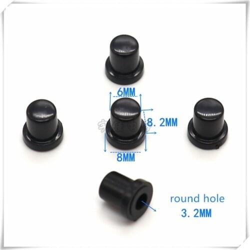 10 Piece Black plastic button cap self-locking switch cap 6 * 6 light touch switch button cap round hole diameter 3.2mm