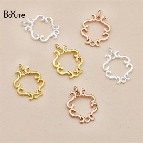 BoYuTe 100Pcs 14*20MM Metal Alloy Connector Charms Diy Hand Made Jewelry Accessories Parts