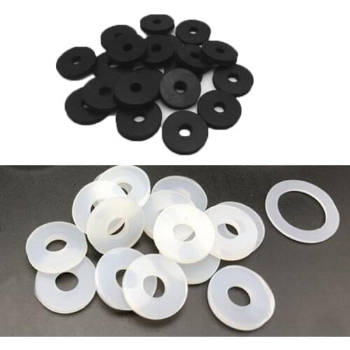 20 Pieces White Silicone Corrugated Pipe Flat Washer Gasket Water Heater Shower Meter Faucet Black Rubber Seal Ring O-ring
