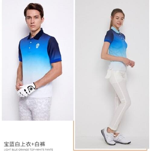 2021 trendy gradual golf men and women couples lightweight and comfortable woven sports T-shirts, golf apparel