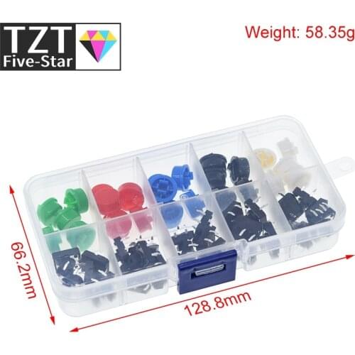 25PCS Tactile Push Button Switch Momentary 12*12*7.3MM Micro switch button + 25PCS Tact Cap(5 colors) for Arduino with Case