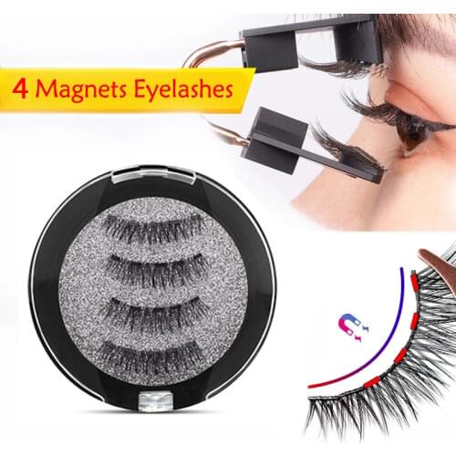 Magnetic Eyelashes with 5 Magnets Handmade Makeup 3D Mink False Eyelashes Extended Naturel Reusable Faux Cils Magnetique