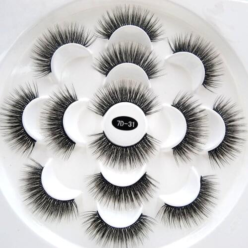 7 pairs 3D Mink Lashes Natural Long False Eyelashes Dramatic Volume Fake Lashes Makeup Eyelash Extension Wispy Silk Eyelashes