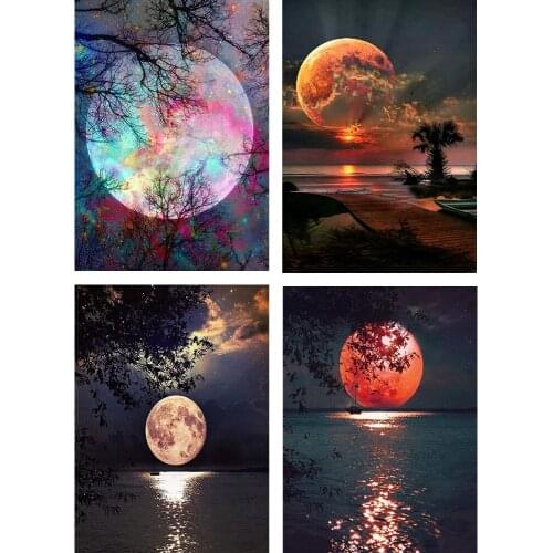 Diamond Embroidery 5D DIY Diamond Painting Full Square Diamond Mosaic Starry Sky Moon Pictures Of Rhinestones Home Decoration