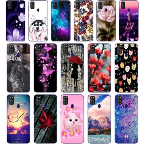 D For Samsung M21 Case 6.4" Soft Silicon Tpu Cover For Samsung Galaxy M11 M21 SM-M215FZGUSER m215 Bumper Funda 360 Protective