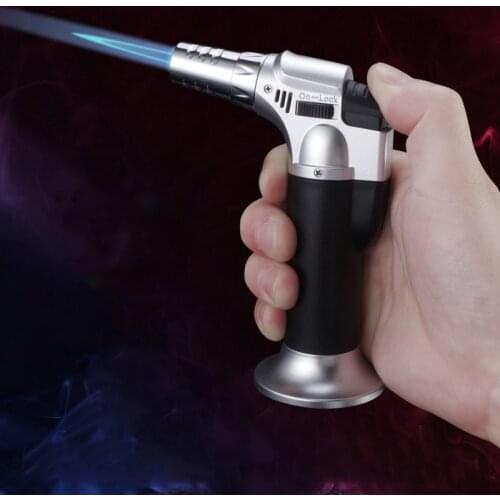 Kitchen Gas Lighter High Capacity Torch Turbine Lighter Spray Gun Butane Flame Blue Flame Cigar Explosion-proof Lighter Wild