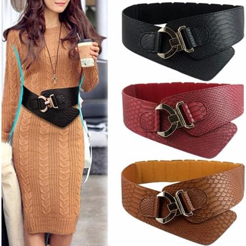 Fashion Belt Jacket Retro Style Hot Sale Casual Solid Belt WomenS Rocking Chair Gold Metal Rivet Wide Dress Belt