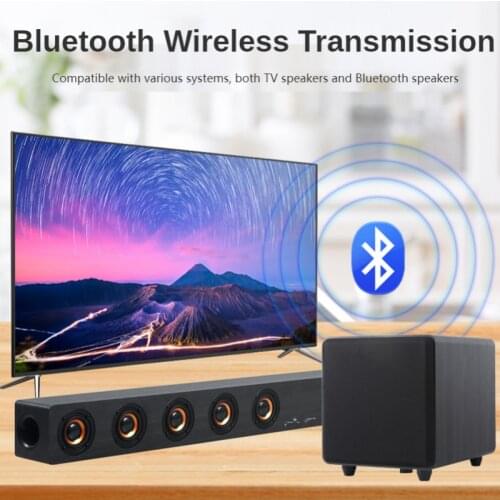 HiFi Detachable Wireless 40W Wooden Bluetooth Soundbar Stereo Speakers Home Theater TV Subwoofer Music Support RCA AUX Optical