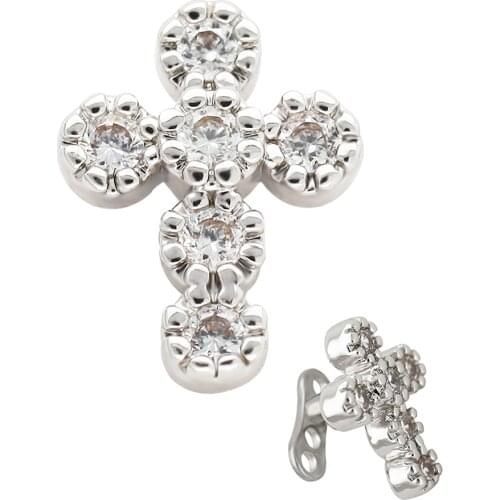 JHJT G23 Titanium Dermal Anchor Cross Micro Dermal Anchor Skin Diver Implants Piercing Body Jewelry