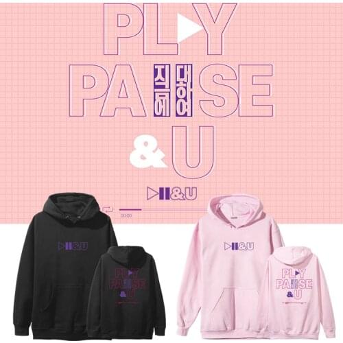 Kpop 이지은 Lee Ji Eun IU PLAY PAUSE AND U Hoodie Sweatshirt men and women casual top jacket Uaena New Sportwear