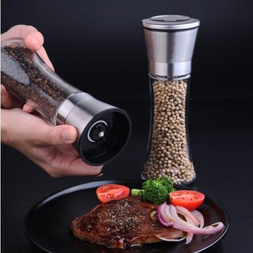 Kitchen Grinding Salt Pepper Mills Storage Bottles Tools Grinder Shaker Spice Container Seasoning Condiment Jar Holder