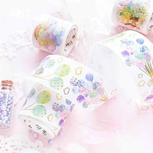 Sweet Dream Balloon Gilding Starlight Washi Tape Adhesive Tape DIY Scrapbooking Sticker Label Craft Masking Tape