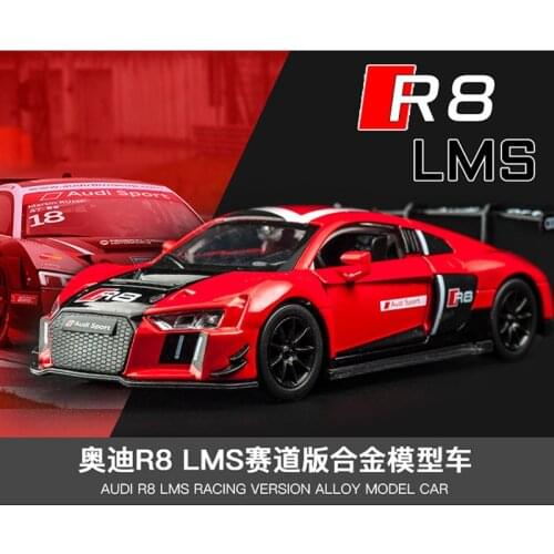 KIDAMI 1:32 Aolly Diecast Car Model Audi R8 Simulation Model Car Decoration Children Toy Car Vehicles Car Collection Kids Gifts