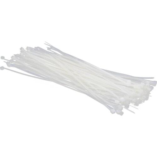 MroMax 100/150/250pcs Nylon PA66 Self-locking Plastic Cable Tie Black/White Home Improvement Cable Ties 3*200*2.1mm/5*200*3.3mm