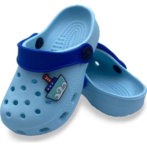 Male Child Blue Ship Design Sandals Slippers