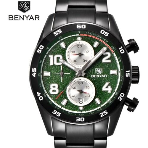 New Mens watches BENYAR Luxury Top Brand Stainless Steel date Quartz Fashion Casual Business Sport Watch Men Relogio Masculino
