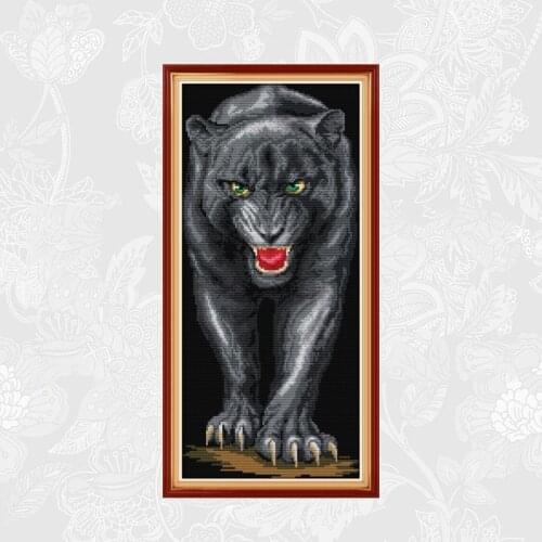 Panther Chinese Cross Stitch 14ct Printed Aida Fabric 11ct Counted Cross Canvas Embroidery DMC Floss Kit DIY Needlework Sets