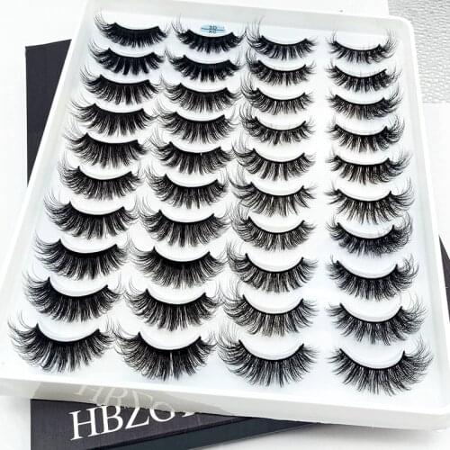 NEW5-21 Pairs 10-25mm Fake Eyelashes 100% Mink Eyelashes Mink Lashes Natural Dramatic Volume Eyelashes Extension False Eyelashes