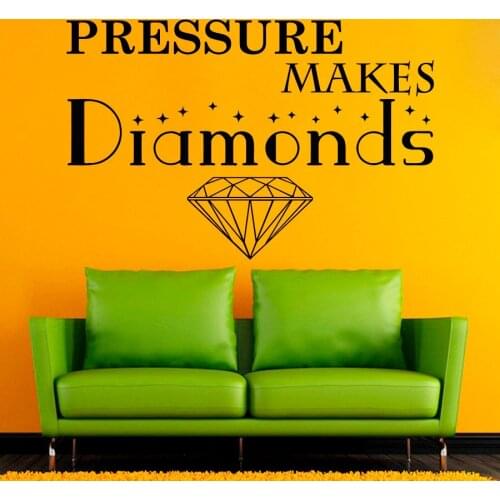 Office Motivation Wall Decals Quotes Pressure Make Diamonds Vinyl Wall Sticker for Office Living Room Inerior Home Decor X396