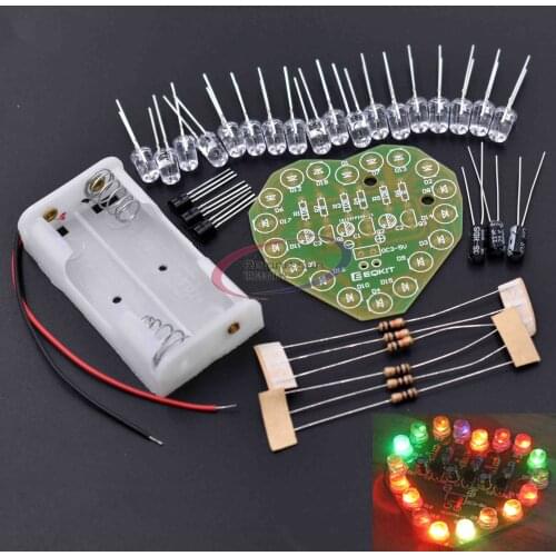 3V-5V Regulated Power Supply PCB Board 48MM * 51MM Cycle Lamp Suite Breadboard LED Electronic Production DIY Kits Heart Shaped