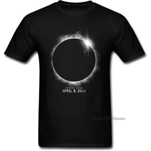 Total Solar Eclipse April 8 2024 T Shirt 3D Planet T-shirt For Men Black Clothing Cotton Tops Tees Prophesy Tshirt Slim Fit