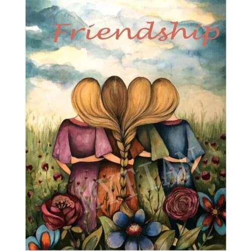 Full resin four sister girl home decor Embroidery pattern 5D Diy Diamond Painting Cross Stitch Diamond Mosaic Picture stickers