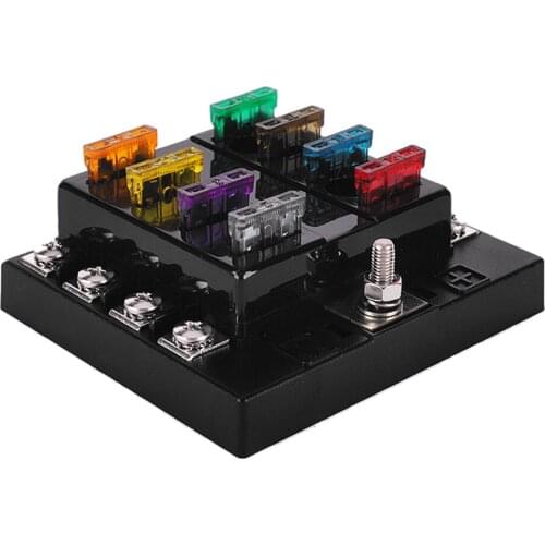 LED Indicator Light Blade 32V Stud LED Indicator Light 8 Way Blade Fuse Block for Auto Car Fuse Box Holder for Auto Car Boat