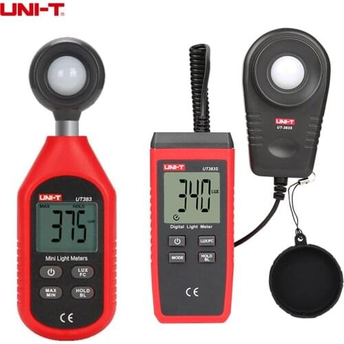 UNI-T Mini Illuminance Meter UT383 / UT383BT / UT383S Digital Illuminance Meter Lux Fc Test Photometer