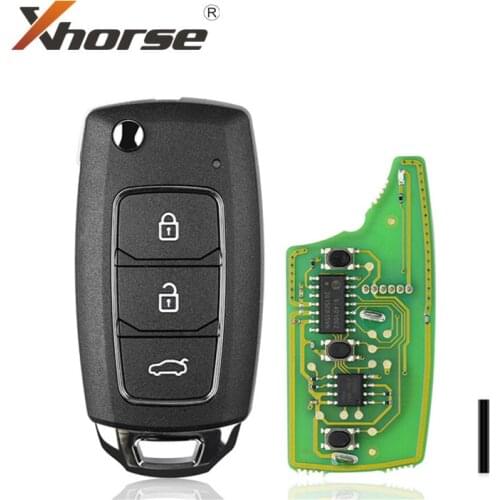 Xhorse VVDI2 XKHY05EN HYU.D style Wired Universal Remote Key Fob 3 Button XKHY05EN for HYUNDAI 1Piece
