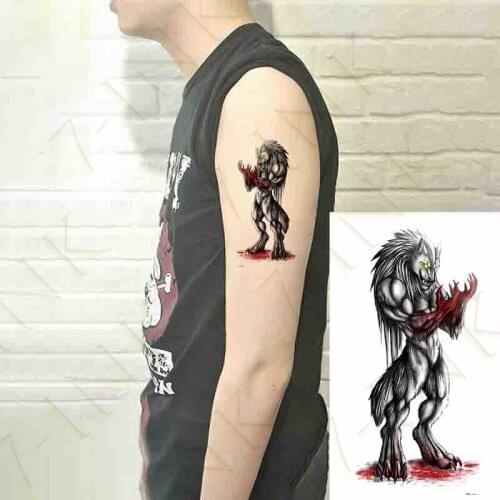 Water Transfer stickers Black cool tribal waves tatto flame totem man 's Water Transfer Fake Tattoo Flash Tattoo for man