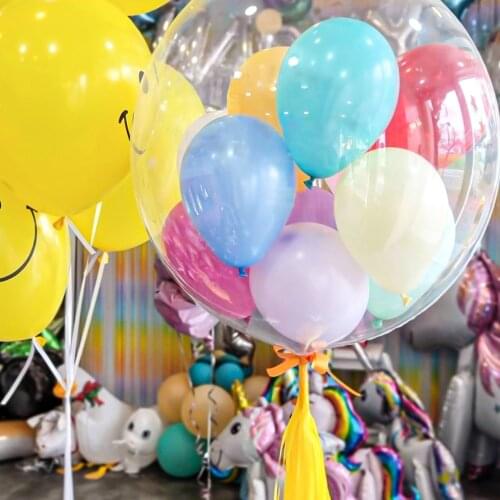 25inch Transparent Bobo Balloon Filled Colorful Latex Balloons Smile Kids Birthday Wedding Party Decoration Globos