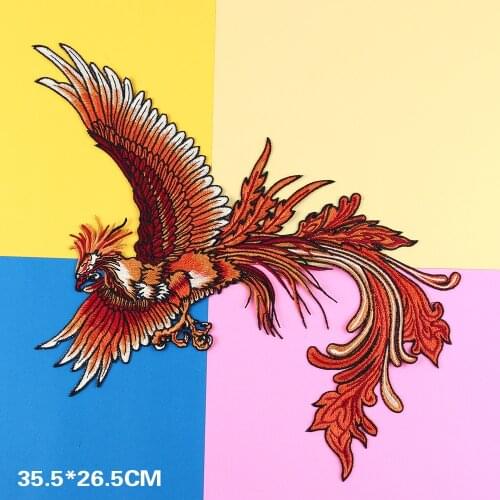 High Quality Phoenix Full Embroidered Patches sew on Sewing Parches for clothes applique embroidery DIY Supplies Crafts