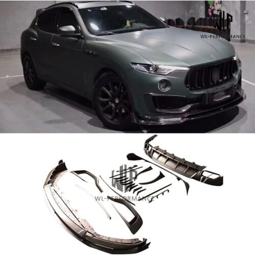 High quality Carbon fiber Front splitter Rear diffuser Body Kits For Maserati Levante Mansory style Car styling