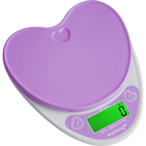 3kg/5kg 0.1/1g High-Precision Three-precision Kitchen Scales LCD Digital Scale With Backlight Heart-shaped Food Electronic Scale