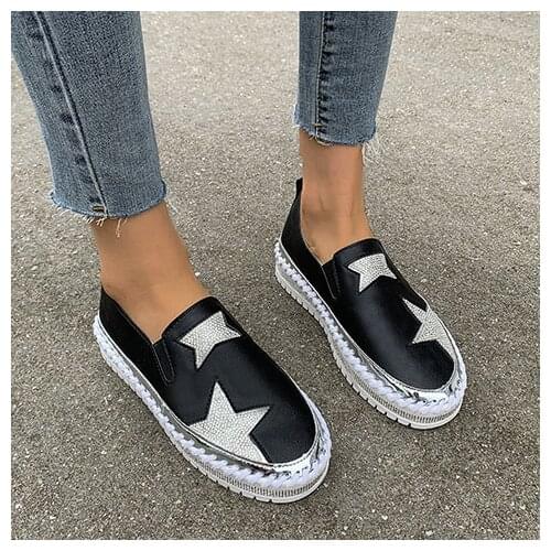 Single Shoes Women 2021 new Autumn New Rhinestone Bow Womens Flat Shoes Fashion All-match Women Ins Trendy Shoes