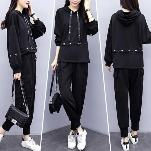 Autumn New Plus Size 4xl Two Piece Set Clothes For Women Ensemble Femme Deux Pieces Year-old Female Costume Casual Womens Suit