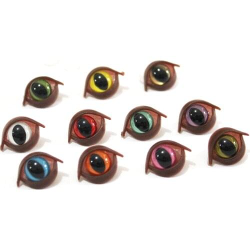 20pcs--new cute 9mm tiny colorful cat eyes + double eyelid + washer for diy plush doll findings