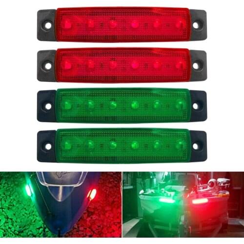 4Pcs Boat LED Lights 12V Navigation Marine Lights Red and Green Stern Lights Starboard Lights For Boats Sailboat Pontoon Kayak