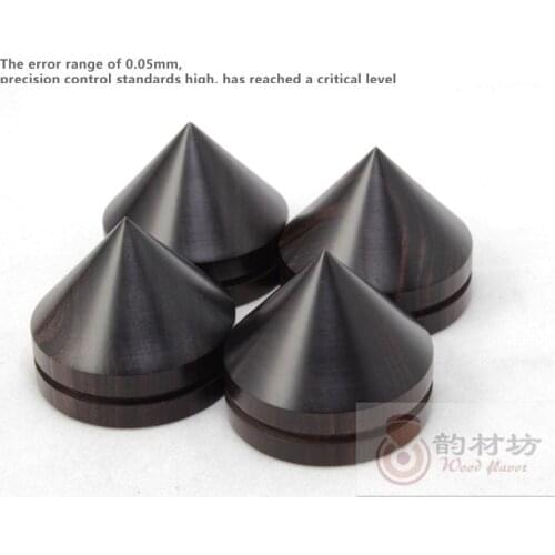 4 pcs Q2 old Ebony D33 amplifier Feet Speaker Spikes, Audio Cones wood HiFi Mounts audio Stand Feet