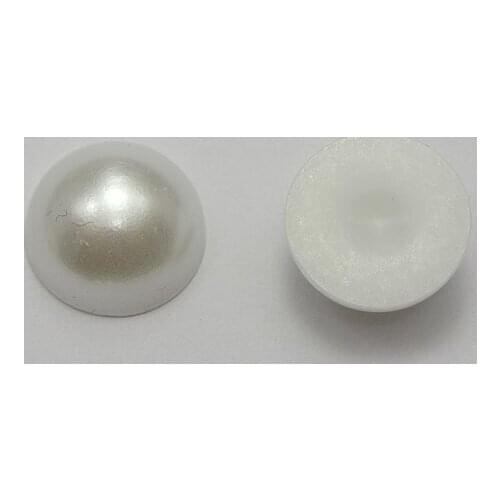 50 Ivory Half Pearl Bead 16mm Flat Back Scrapbook Craft