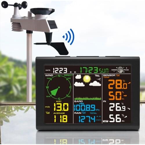 Wireless weather station connect to WiFi Wireless digital automatic radio control Forecast with hygrometer thermometer Sensor