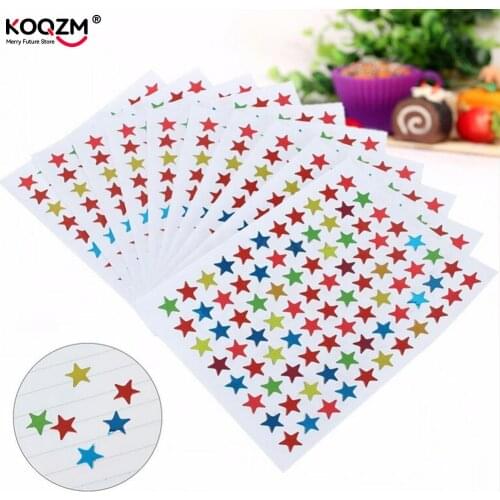 10 Sheets/880pcs Colorful Seal Cute Five-pointed Star Decoration Scrapbooking Paper Stickers Stationery School Office Supplies