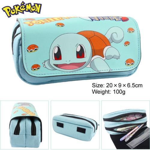 Pokemon Pikachu Cartoon Stationery Box Game Bag Wallet Large Capacity Double-layer Zipper Lead Student Pencil Bag Gift